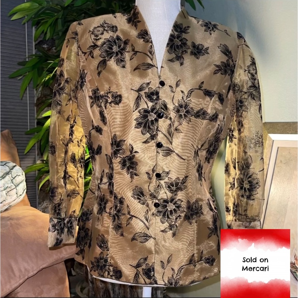 Gold/Black jacket with sheer sleeves